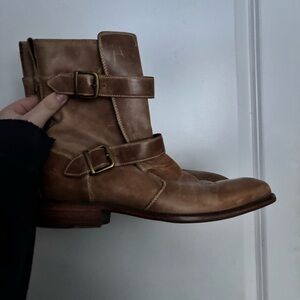 Cole Haan Men’s 8 Tan Leather Air Liam Buckle Boots